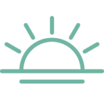 Sunrise icon for restored health and freedom