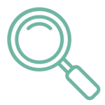 Magnifying glass icon for functional medicine testing